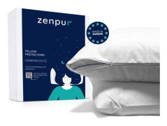 ZENPUR Set med 2 kuddskydd 65x65 cm Premium - 100 % vattentät - Tillverkad i Europa - 65 x 65 cm