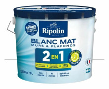 RIPOLIN Vitfärg för väggar och tak med integrerad undervägg - Matt vit - 10 L
