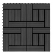 WPC Trall 11-delar 30x30 cm för Uteplats | Färg: Svart | 1 kvm