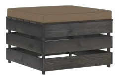 vidaXL Ottoman till modulsoffa med dyna impregnerat trä
