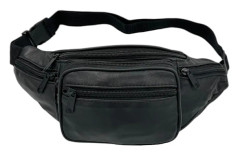 Genuine Leather Waist Bag Black