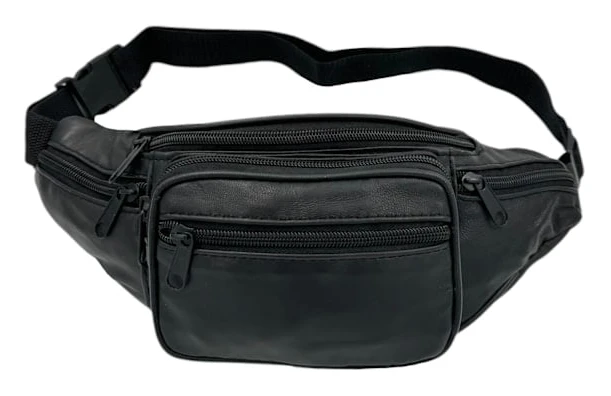 Genuine Leather Waist Bag Black