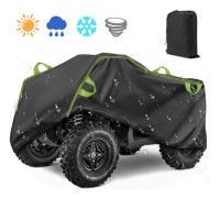 Motorcykelöverdrag för utomhusbruk, ATV-överdrag, 230x95x125cm, Vattentätt, Dammtätt, med Reflexremsor, Svart