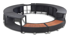 vidaXL Svart poly rotting spabad surround Svart