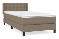 Ramsäng med justerbar gavel och pocketresårmadrass | Färg: Taupe | Storlek: 100x200 cm