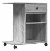 Skrivarställ med hjul i grå sonoma - Multifunktionell vagn | Storlek: 60x40x68,5 cm | Färg: Grå