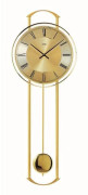 Wall Clock AMS 7083, Quartz, Gold, Analogue, Modern