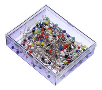 Pushpin - Prym pin - PRYM029217 - 029217 Glashuvudstift, 0,60 x 30 mm, Flerfärgad, 20g, Kort med kartong