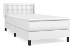 vidaXL Ramsäng med madrass vit 100x200 cm konstläder