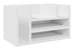 Skrivbordshylla i konstruerat trä - Förvaringslösning med 6 fack | Färg: Vit | Storlek: 44,5x24x25 cm