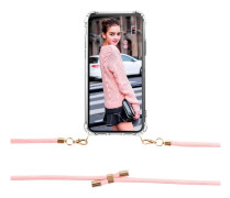 BOOM iPhone 14 Pro Max skal med mobilhalsband - Rope Pink