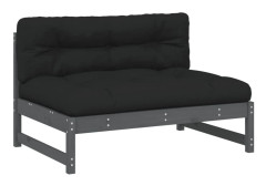 Mittensektion av massiv furu med lamelldesign - Utemöbel | Färg: Grå | Storlek: 120x80 cm