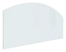 Glasplatta för öppen spis - Märke - 100x50 cm - Härdat glas - Polerad fasad kant - Transparent