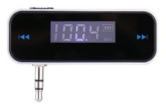 Mini FM-sändare 3,5 mm Jack - LCD-bakgrundsbelyst Display 3,5 mm Hörlursuttag HiFi Stereo Ljudkontakt