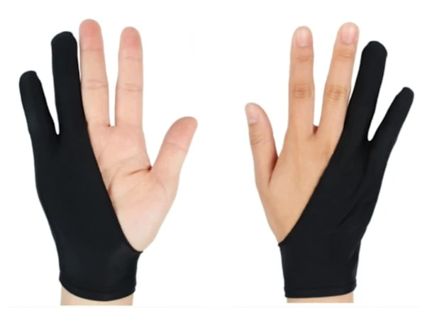 2 st ritningshandskar, konstnärsvantar för iPad-ritplatta, handskar för digital konst med handflata-avvisning, bra för vänster och höger hand