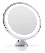 UNIQ Spegel med sugpropp, LED-ljus & x10 förstoring, Vit