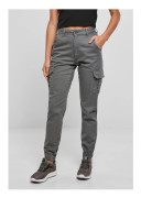 Urban Classics Byxor High Waist Cargo Grå 31 Kvinna
