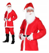 Jultomten kostym, röd, uppsättning, universell storlek, bälte