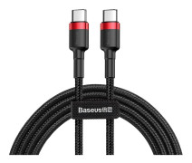 Baseus Cafule USB-C till USB-C, QC 3.0, USB-C PD, 3A 1 m - Röd/Svart