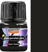 Färg för porslin, glas, metall, Pentart SVART för keramik, dekoration, 30ml