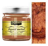 Metallic färg KOPPAR Pentart flytande metall för decoupage dekorationer 30ml