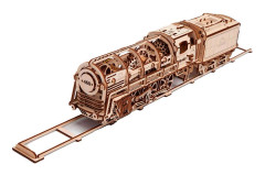 Ugears 460 Ånga Lokomotiv Med Anbud Trä Mekanisk Modell Guld