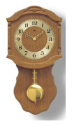 Wall Clock AMS 964/4, Quartz, Gold, Analogue, Classic