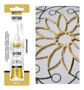 Pentart liner metallic färg för glastyger 3D effekt 20ml GULD