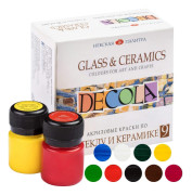 Set med 9 DECOLA glas- och keramikfärger för porslinsdekoration 9x20ml
