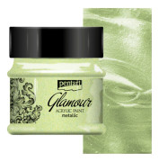 Pentart GLAMOUR metallic decoupage akrylfärg 50ml GRÖNT GULD