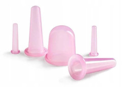 Kinesiska silikonkoppar FACE+ set om 5 rosa