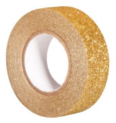 Maskeringstejp - GLITTRANDE GULD - 15mm x 5m - Avtagbar - Lätt att riva av - Idealisk för kreativt hantverk