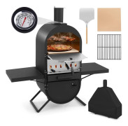 Pizzaugn utomhus pizzaugn med sidohyllor grillställ av rostfritt stål pizzaspade för trädgård