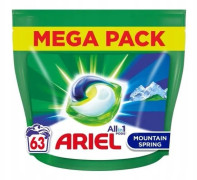 Ariel Komplett Tvättkapslar Mountain Spring, 63 st.