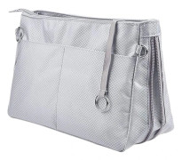 Expanderbar Handväska Organizer i Nylon Väska i Väska Tote Organizer Väska（M , grå）