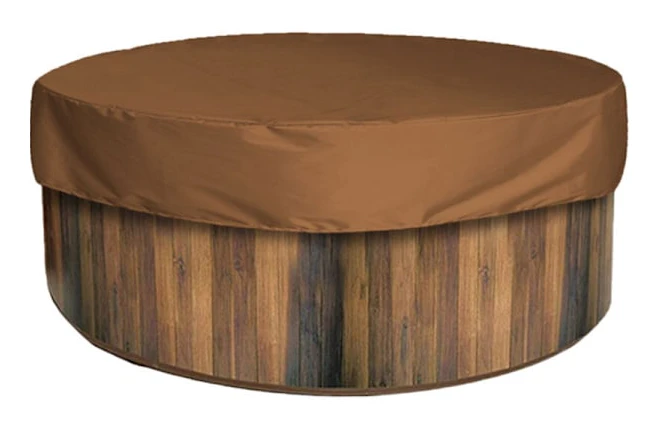 Rund Poolskydd Solskydd för Pool, Vattentätt Skydd för Spa, 190T för Utomhus Spa Badkar,——Brun 21570cm..