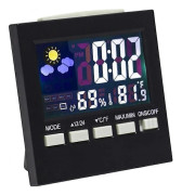 Digital Skrivbordsklocka - med LCD-display, Bakgrundsbelysning, Tid/Datum/Vecka/Alarmvisning, Temperatur och Luftfuktighet