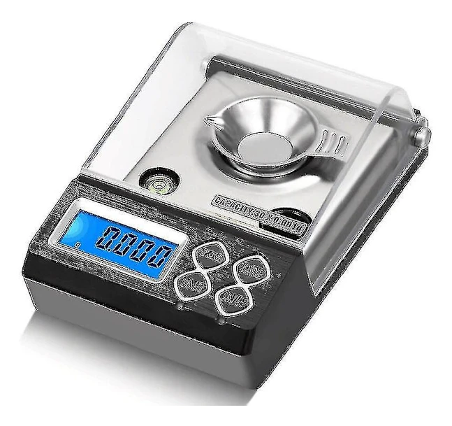 Hög Precision 50g/0.001g Laboratorievåg Digital Milligram Gram Smycken Diamant Guld Våg