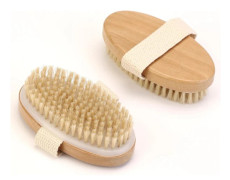 2 st Naturborst Exfolieringsborste, Kroppsskrubb för Lymfdränage, Blodcirkulation, Våt- och Torrborste, Djup Exfoliering för Mjuk Hud