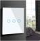 Touch Light Switch Maclean, Triple, Glass, White With Round Backlight Button, 86x86mm, MCE70W