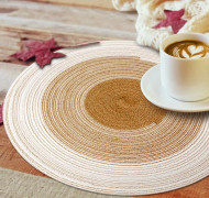 Matsalsset med 6 Kaffe Runda Bordstabletter, Bordstabletter Lämpliga för Högtidsfester, Familjesammankomster och Daglig Användning, 36cm