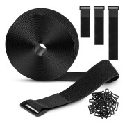 10m x 25mm återanvändbara kardborreband, justerbara kabelband