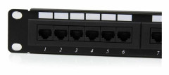 24 Port 1U Rackmount Cat 6 110 Patch Panel
