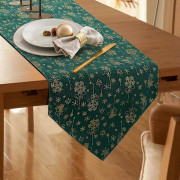 Julbordslöpare, bordstabletter, örngott, bordslöpare i bomullscanvas med snöflingor, byråscarfar, bordsdukar för hemmet, dekoration för matbord