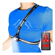 Bröstlampa för löpare och joggare med justerbar ljusstråle och reflex, USB LED uppladdningsbar
