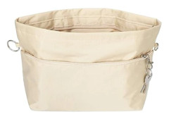Handväskorganisatör, Expanderbar handväskorganisatör, Dragkedja, Vattentät Nylon.L Beige