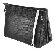 Expanderbar Handväska Organizer i Nylon Handväska Insats Väska i Väska Tote Organizer Väska (M, Svart)