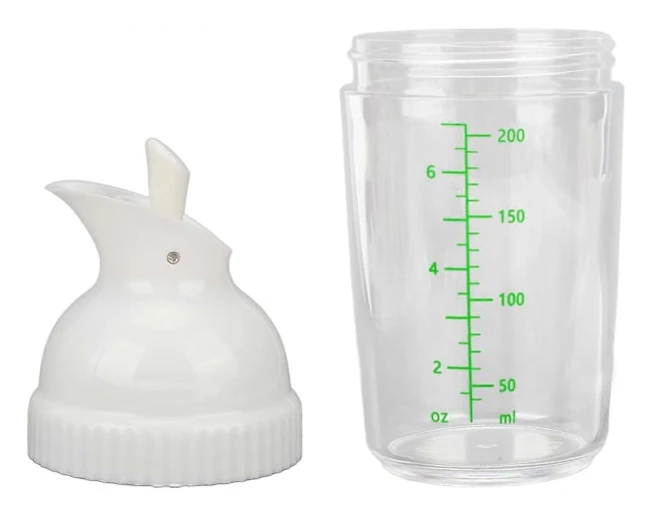 200 ml Easy Grips dressingmixer för sallad, läckagesäker behållare, universell såsmixer, med köksredskapsskala, 5,5x17 cm