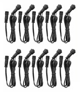 Förlängningskabel, 10-pack, för LED infällda spotlights, Vattentät IP67, 1M / 3.3Ft, 2-stift, med hane- och honkontakter..DEBUNS