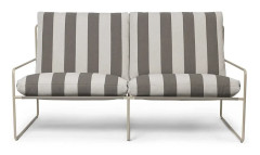 Ferm Living - Desert 2-seater Cash Stripe - Chocolate - Soffor utomhus